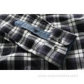 100% cotton black white flannel shirt